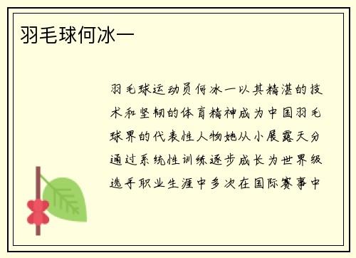 羽毛球何冰一